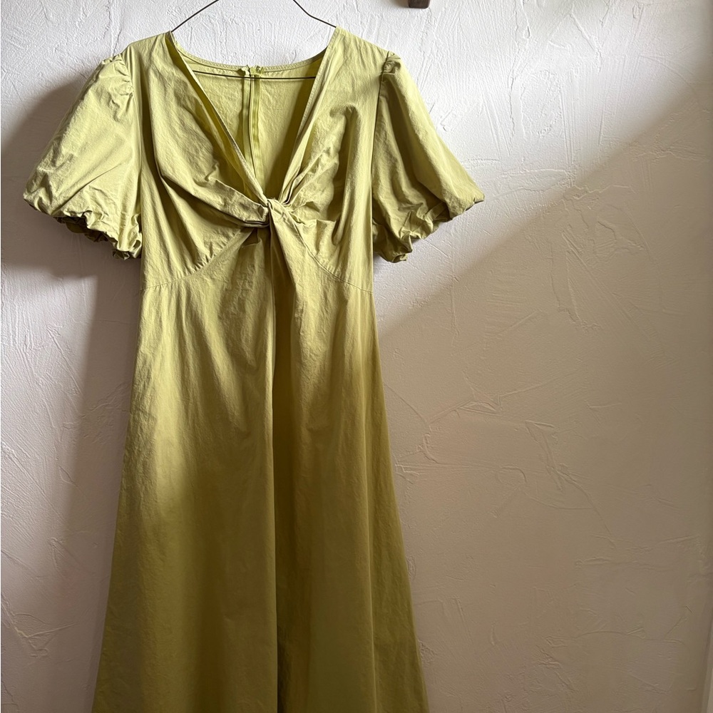 Knot-Front Women's Light Green Midi Dress